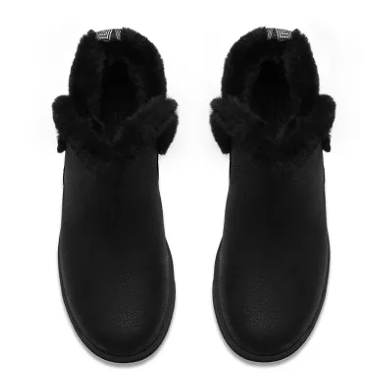 Clarks Womens Breeze Fur Flat Heel Booties