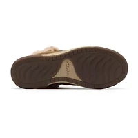 Clarks Womens Breeze Fur Flat Heel Booties