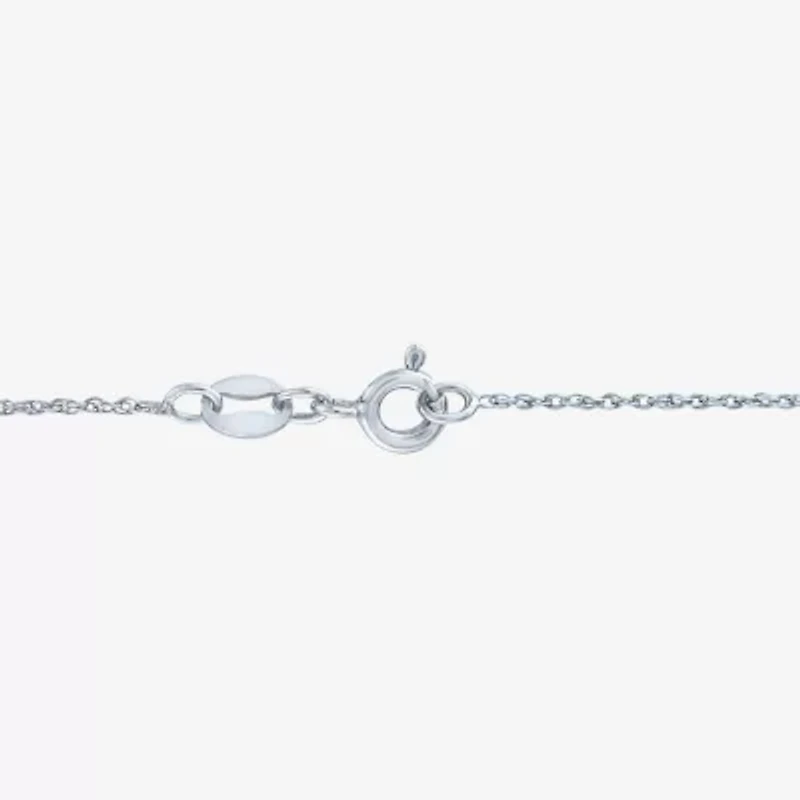 Womens Lab Created Blue Sapphire Sterling Silver Moon 16 Inch Pendant Necklace