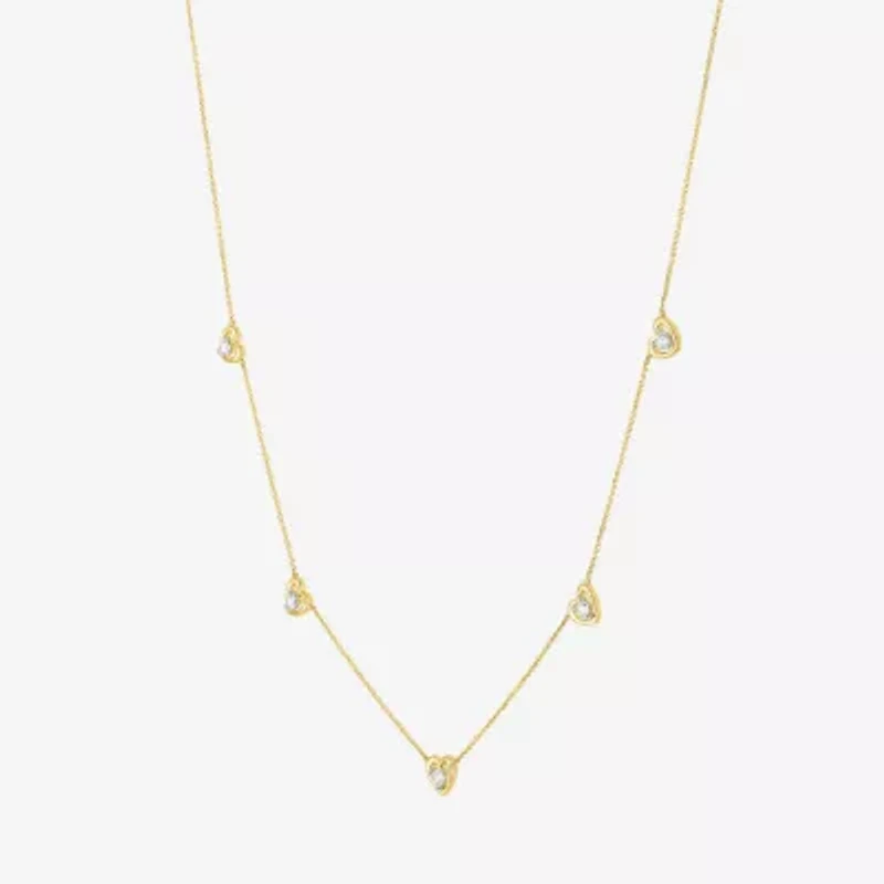(G-H / Si2-I1) Womens 1/3 CT. T.W. Lab Grown White Diamond 10K Gold Heart 18 Inch Pendant Necklace