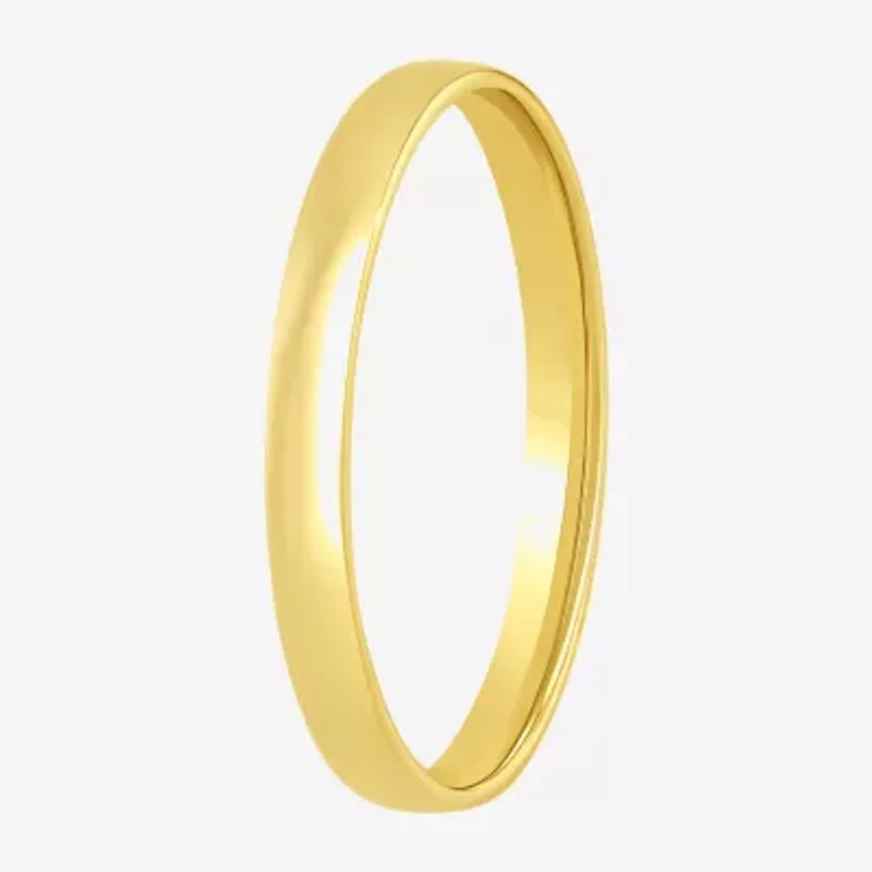 Womens 2MM 14K Gold Over Silver Round Wedding Band