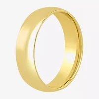 Womens 6MM 14K Gold Over Silver Round Wedding Band