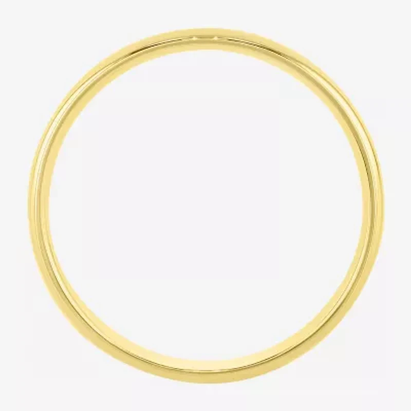 Womens 4MM 14K Gold Over Silver Round Wedding Band