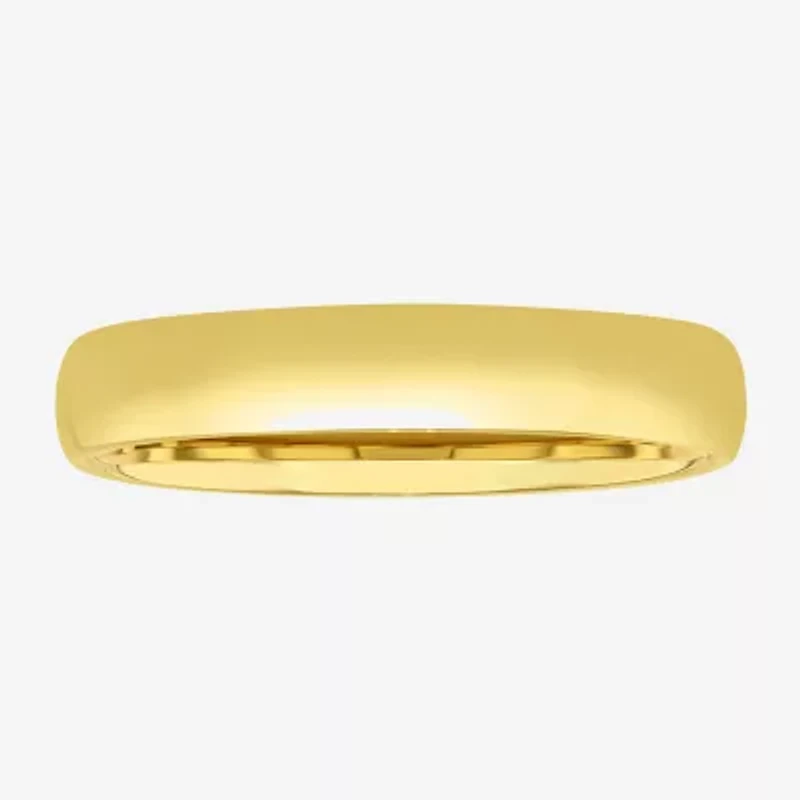 Womens 4MM 14K Gold Over Silver Round Wedding Band