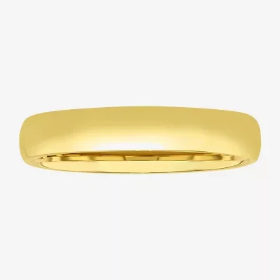 Womens 4MM 14K Gold Over Silver Round Wedding Band