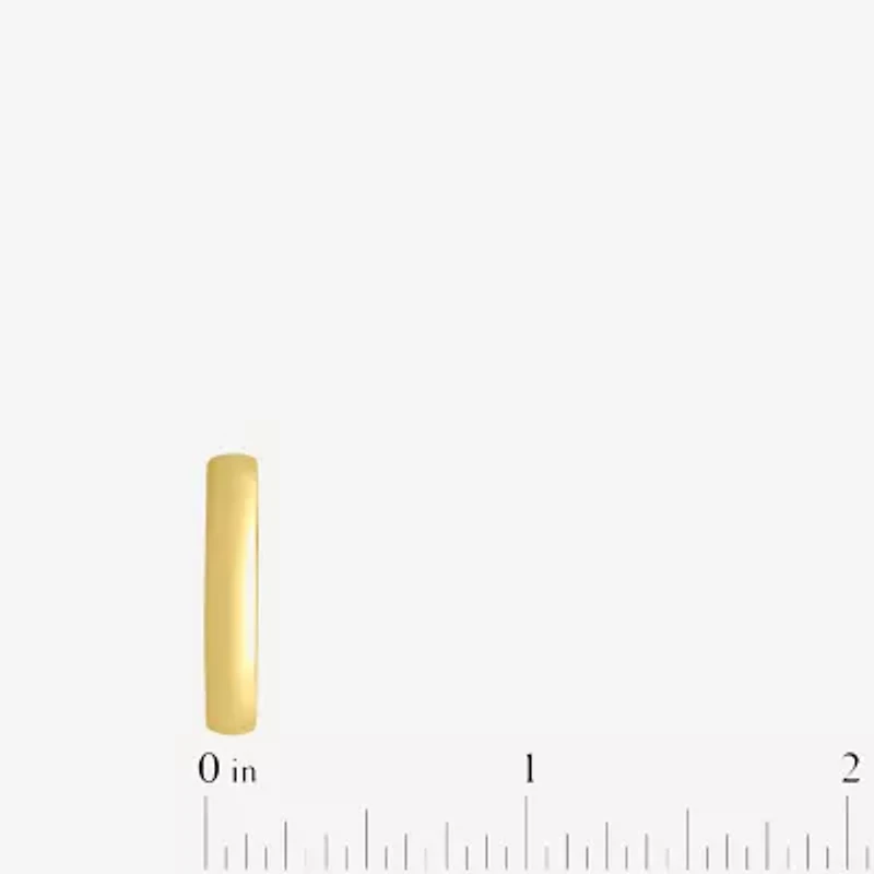 Womens 4MM 14K Gold Over Silver Round Wedding Band