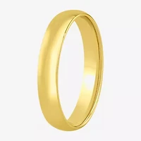 Womens 4MM 14K Gold Over Silver Round Wedding Band