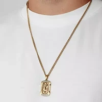 Mens 1/5 CT. Lab Grown White Diamond Stainless Steel Rectangular Pendant