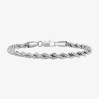 Mens Stainless Steel Solid 8 1/2 Inch Link Bracelet