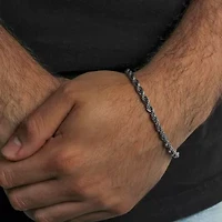 Mens Stainless Steel Solid 8 1/2 Inch Link Bracelet