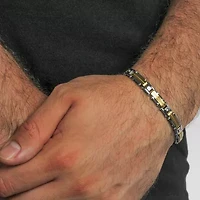 (H-I, I2-I3) Mens Stainless Steel Solid 8 1/2 Inch Link Bracelet