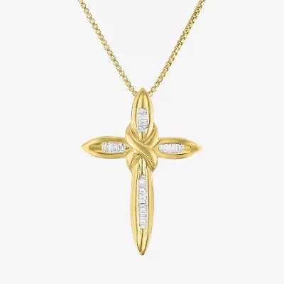 1/10Cttw Diamond Sterling Silver Cross Pendant