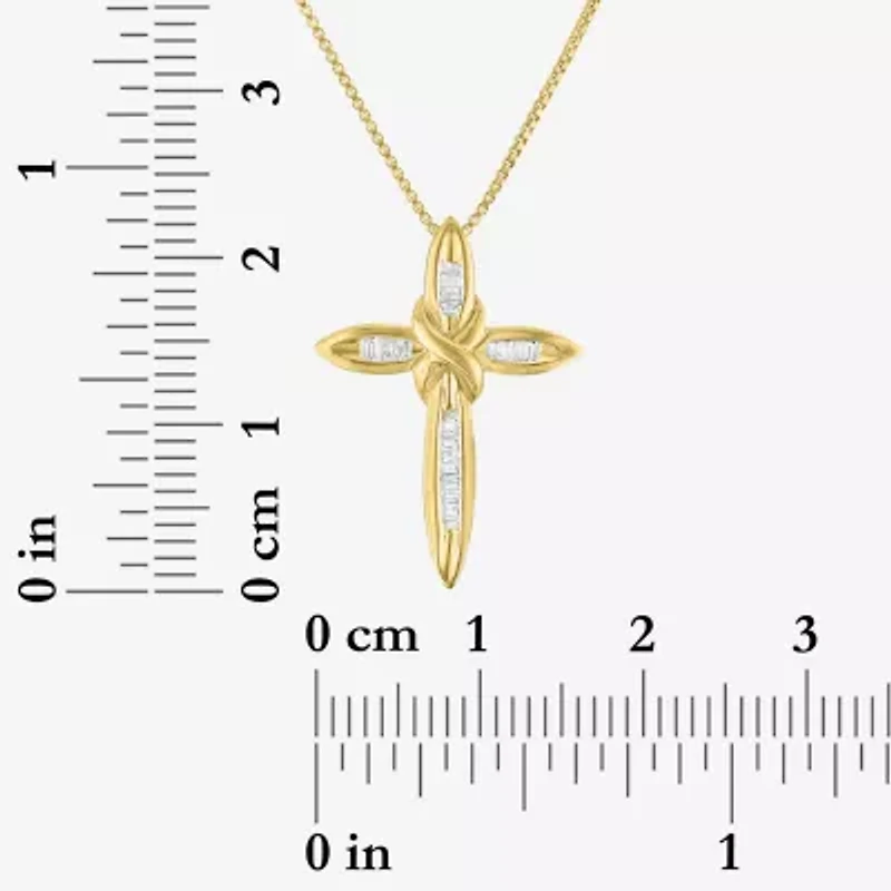 1/10Cttw Diamond Sterling Silver Cross Pendant