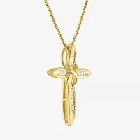 1/10Cttw Diamond Sterling Silver Cross Pendant