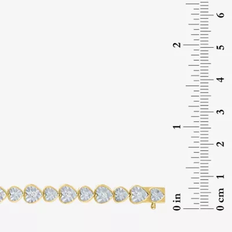 (G-H / I1-I2) Womens 1/2 CT. T.W. Lab Grown White Diamond Sterling Silver Heart 7.25 Inch Tennis Bracelet
