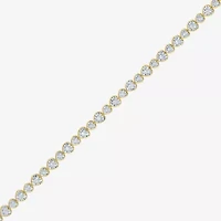 (G-H / I1-I2) Womens 1/2 CT. T.W. Lab Grown White Diamond Sterling Silver Heart 7.25 Inch Tennis Bracelet