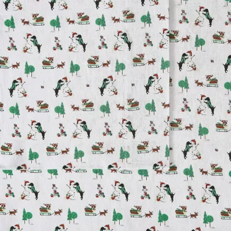 Truly Soft Holiday Dogs Flannel Sheet Set
