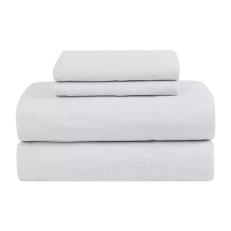 London Fog Herringbone Flannel Sheet Set