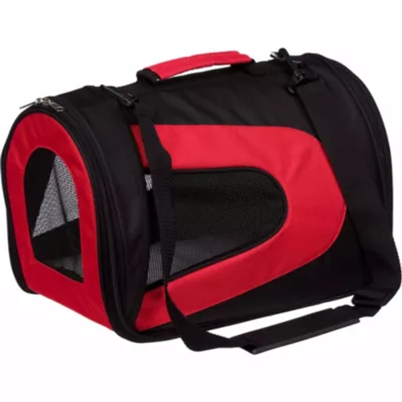 The Pet Life Airline Approved Folding Zippered Sporty Mesh Pet Carrier