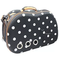 The Pet Life Fashion Dotted Venta-Shell Perforated Collapsible Military Grade Designer Pet Carrier