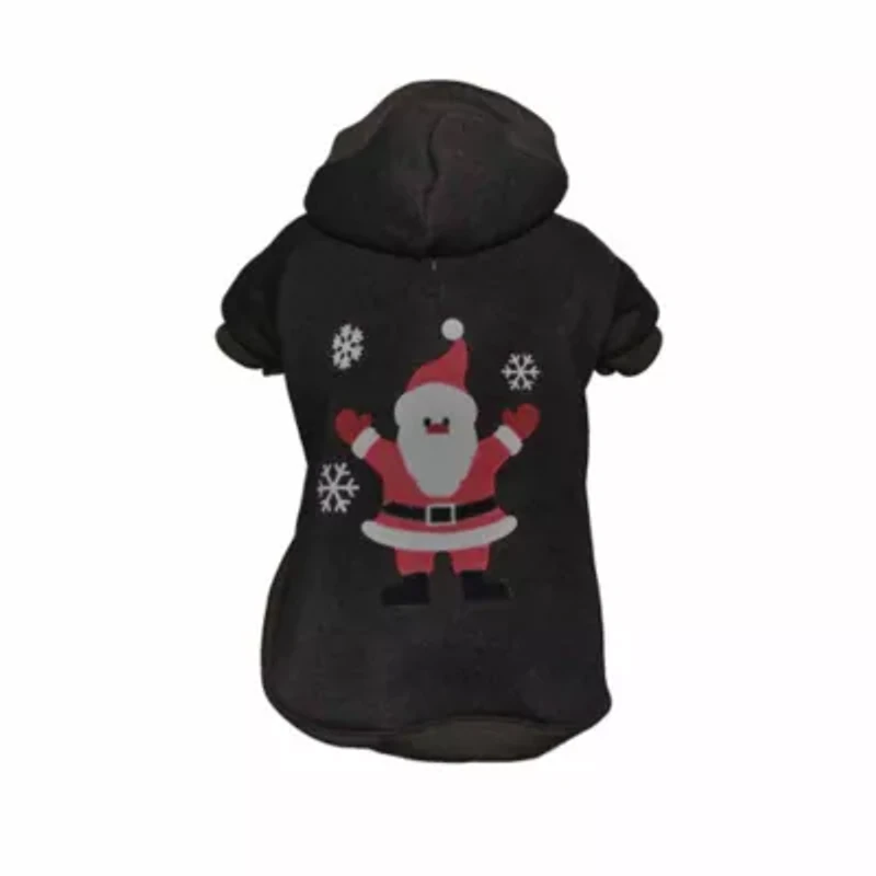 The Pet Life LED Lighting Juggling Santa Hooded Sweater Costume