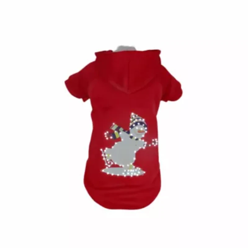 The Pet Life LED Lighting Holiday Snowman Hooded Sweater Costume