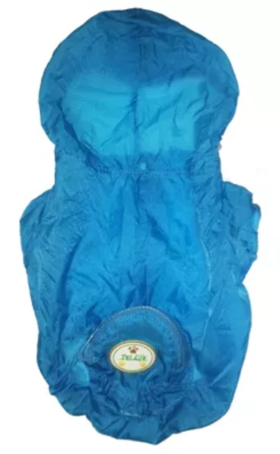 The Pet Life Ultimate Waterproof Thunder-Paw Adjustable Zippered Folding Travel Dog Raincoat