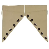 Vhc Brands Natural ﻿Burlap Stencil Stars Light-Filtering Single Curtain Panel