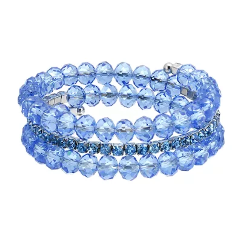 1928 Silver Tone Womens Blue Wrap Bracelet