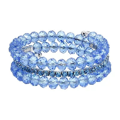 1928 Silver Tone Womens Blue Wrap Bracelet