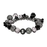 1928 Black Tone Womens Black Stretch Bracelet