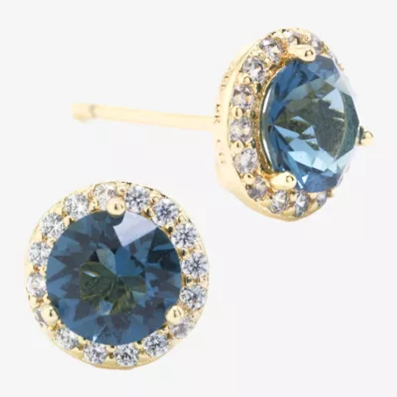 Sparkle Allure Austrian Crystal Halo Round Stud Earrings
