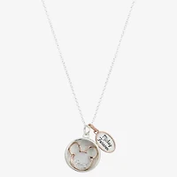 Disney Classics Womens Crystal Pure Silver Over Brass 16 Inch Pendant Necklace