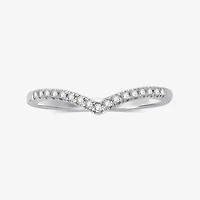 1/10 CT.T.W. Natural Diamond 10K or 14K Gold Chevron Wedding Band