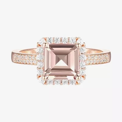 Yes, Please! Womens Lab Created Champagne Sapphire 14K Rose Gold Over Silver Cocktail Ring