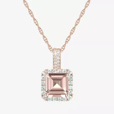 Yes, Please! Womens Lab Created Champagne Sapphire 14K Rose Gold Over Silver 18 Inch Pendant Necklace
