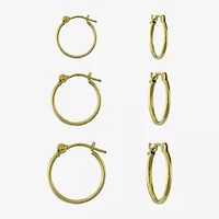12mm, 13.5mm, And 16.5mm Hoop Womens 14K Gold Earring Set