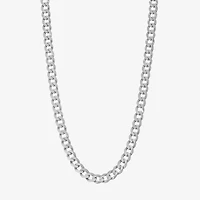 Sterling Silver Solid Curb Chain Necklace