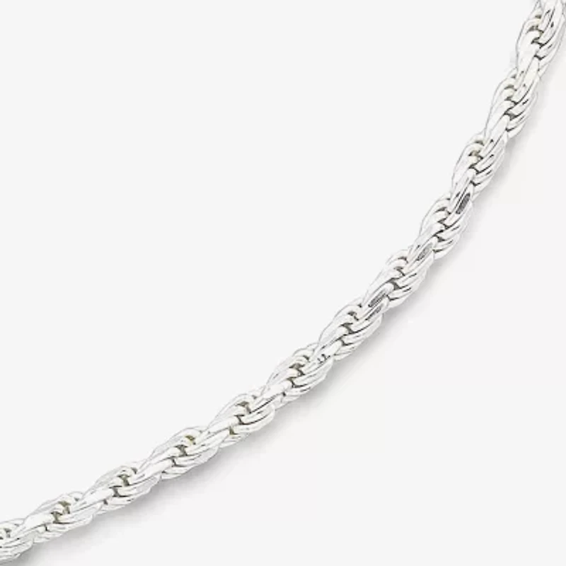 Made in Italy Unisex Adult Sterling Silver 24 Inch Rope Chain Necklace