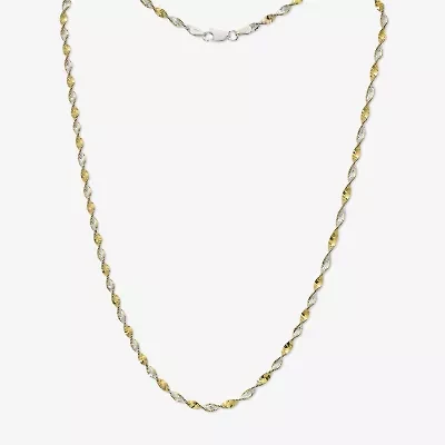 Made in Italy Womens 24K Gold Over Silver Sterling Silver 18 Inch Singapore Chain Necklace