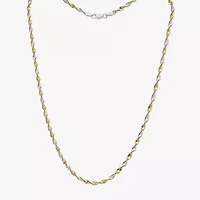 Made in Italy Womens 24K Gold Over Silver Sterling Silver 18 Inch Singapore Chain Necklace
