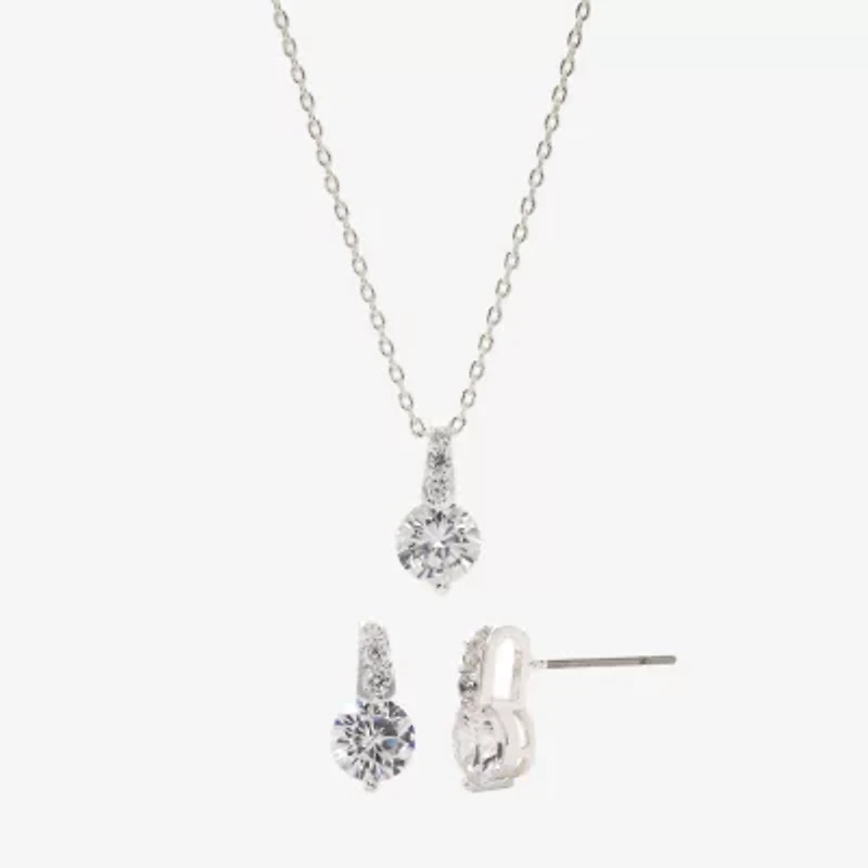 Sparkle Allure Womens 4 1/2 CT. T.W. Cubic Zirconia Pure Silver Over Brass 2-pc. Jewelry Set
