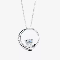 Footnotes Grandmother Womens Cubic Zirconia Sterling Silver Round 16 Inch Pendant Necklace