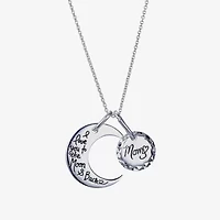Footnotes Mom Womens Sterling Silver Moon Round 18 Inch Pendant Necklace