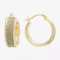 Silver Reflections Womens 24K Gold Over Brass 20mm Hoop Earrings