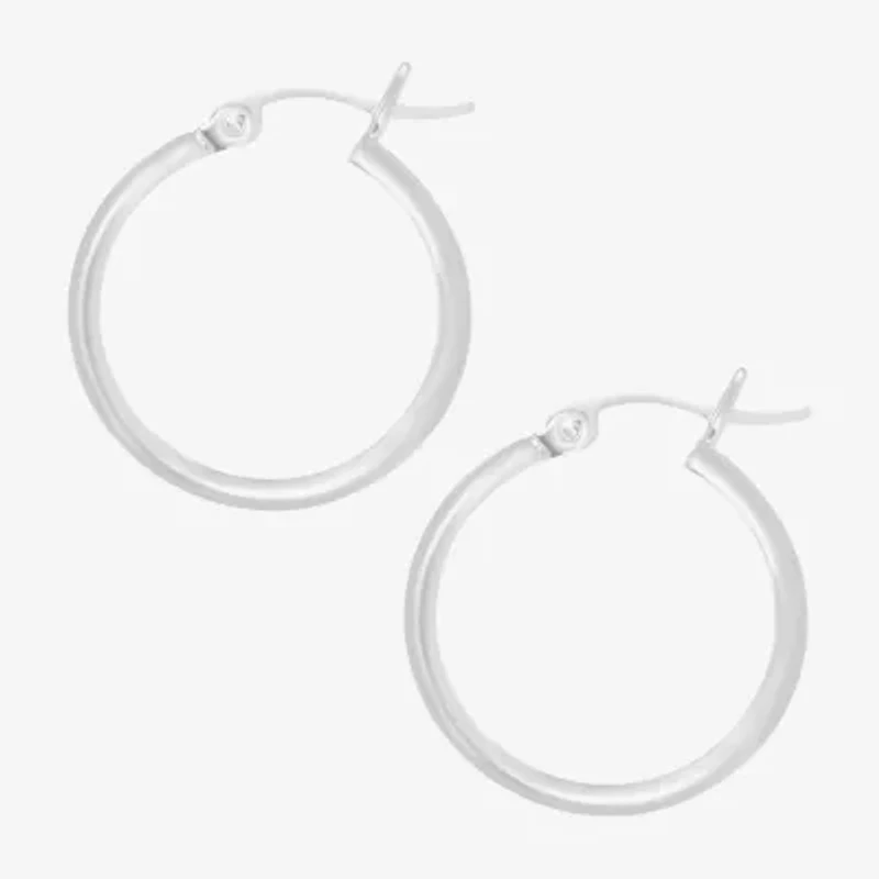 Silver Treasures Sterling Silver Hoop Earrings