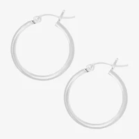 Silver Treasures Sterling Silver Hoop Earrings