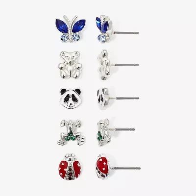 Mixit Womens Butterfly Hypoallergenic 5 Pair Earring Set