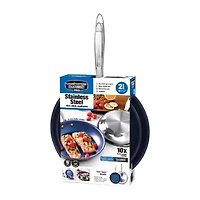 Granitestone Stainless Steel Blue 2-pc Nonstick Frying Pan Set