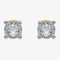 (G / SI1-SI2) Ever Star 1/10 CT. T.W. Lab Grown White Diamond Sterling Silver or 14K Gold over 4.9mm Stud Earrings